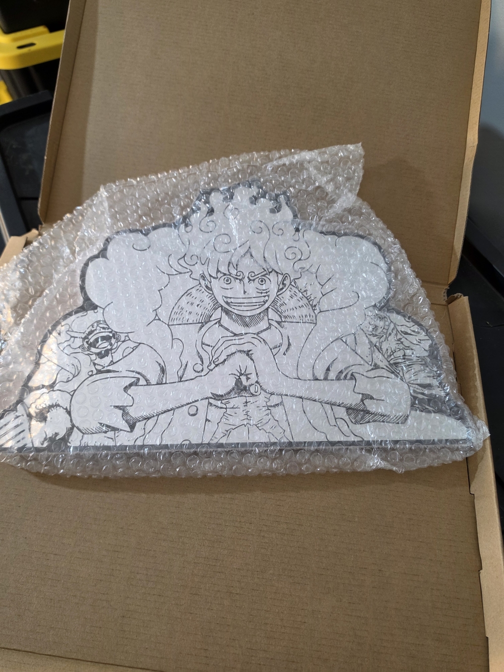 One Piece LUFFY Decorative Wall Mirror- Black & White Anime Art